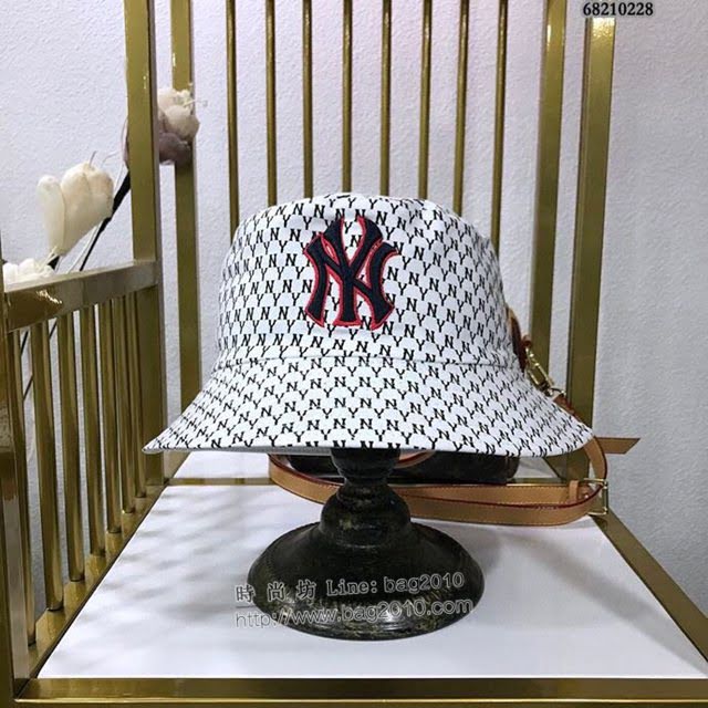 NY男女同款帽子 MLB雙面刺繡漁夫帽遮陽帽  mm1442